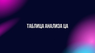 Практический разбор таблицы ЦА