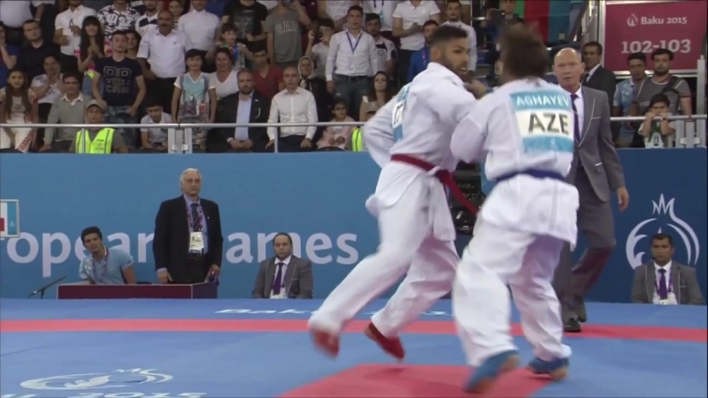 Rafael Aghayev claims Gold in Mens Kutumi 75kg Karate Baku