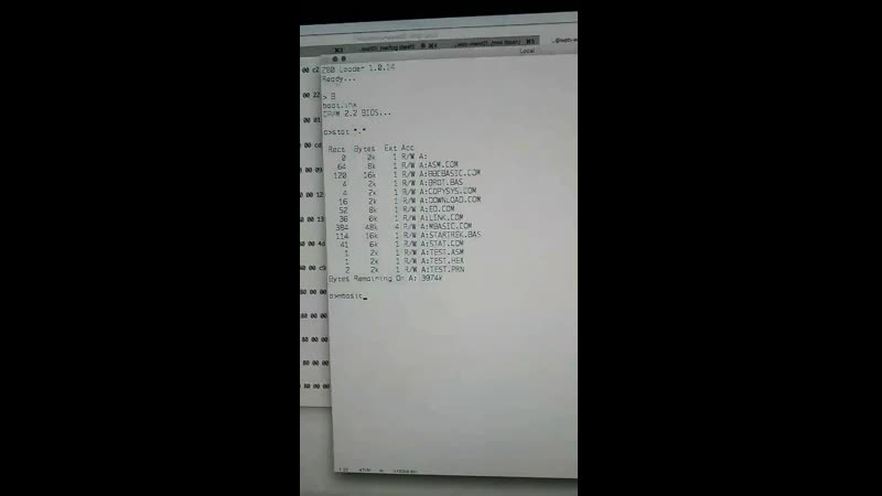 Z80 board running CP,