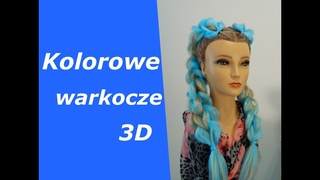 Kolorowe warkocze 3D. Objtociowe warkocze z kanekalonem