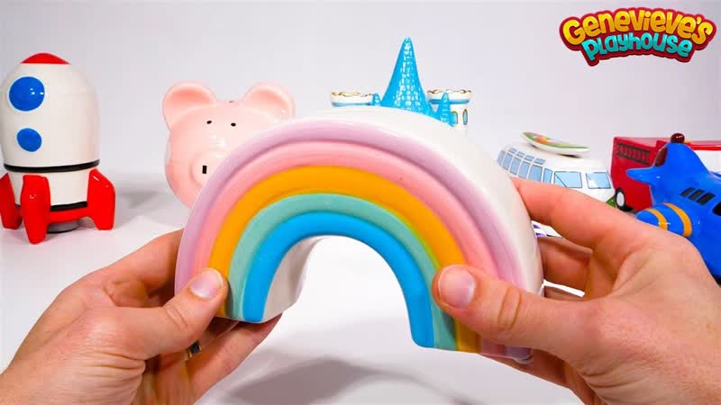 Piggy Bank Smash Toy Learning Video for Toddlers and