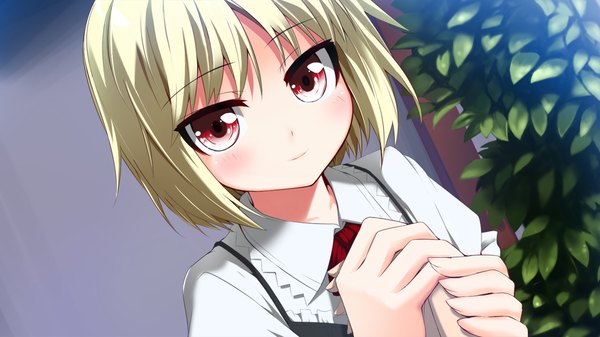 Anime blonde hair red eyes