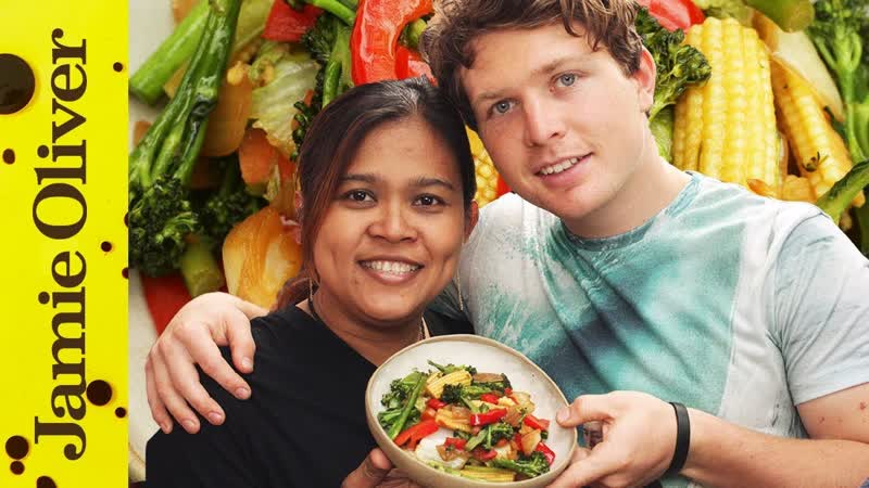 Poo cooks Vegetable Stir Fry with Tim